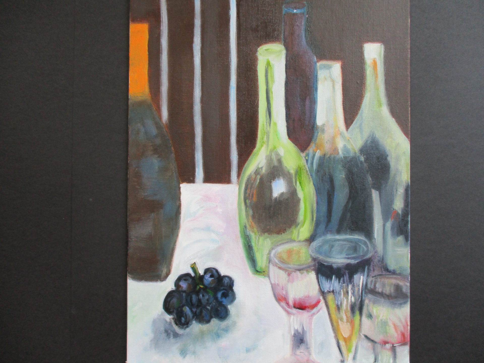 Bottles with Grapes