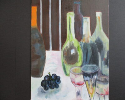 Bottles with Grapes